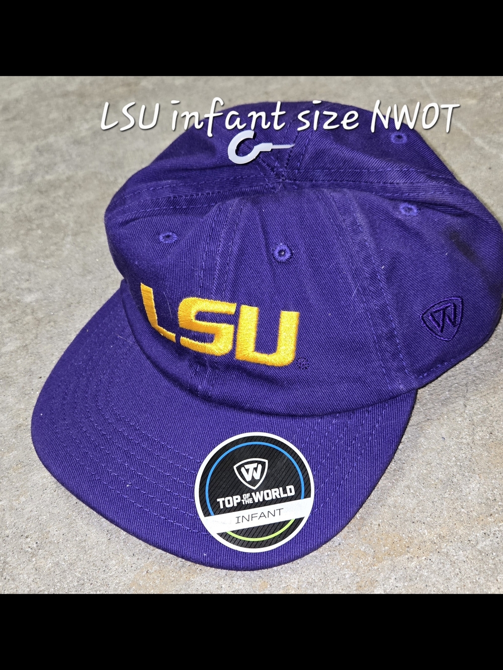 Top of the World Purple Infant Hat with Gold Accent